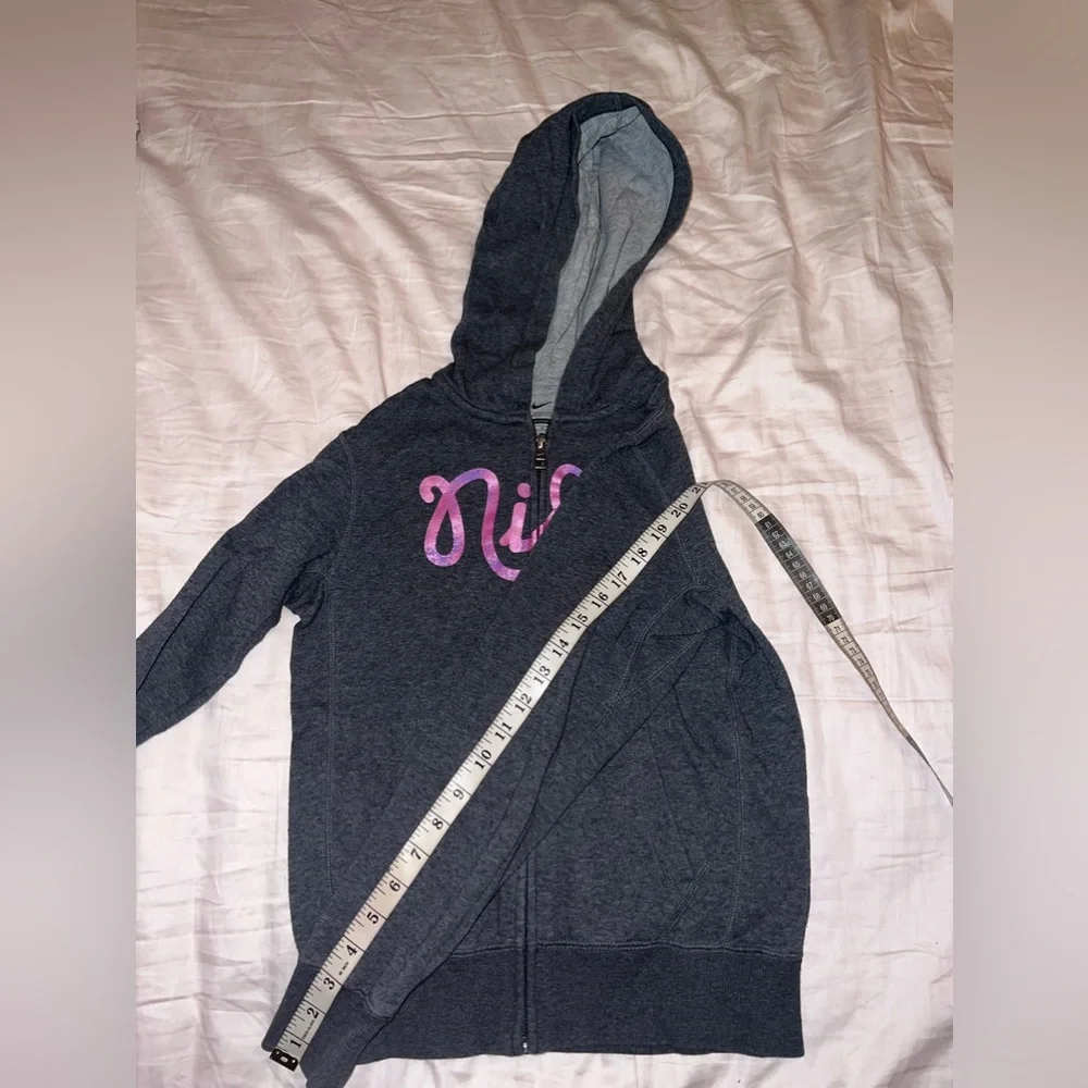 Nike Lilac Grey Zip Up Hoodie Kids Size M